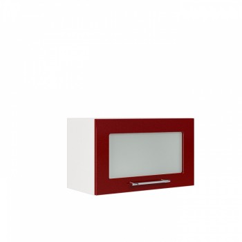 Бруклин ШВГС 600 Шкаф верхний горизонтальный со стеклом (Бетон белый/корпус Белый) в Вагайцево - vagajcevo.mebel54.com | фото