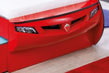 CARBED Кровать-машина Coupe с выдвижной кроватью Red 20.03.1306.00 в Вагайцево - vagajcevo.mebel54.com | фото