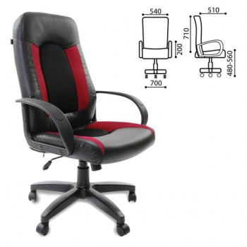 Кресло офисное BRABIX Strike EX-525 (черно-красный) в Вагайцево - vagajcevo.mebel54.com | фото