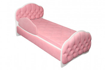 Кровать 160 Гармония 36 Светло-розовый (мягкий бортик) в Вагайцево - vagajcevo.mebel54.com | фото