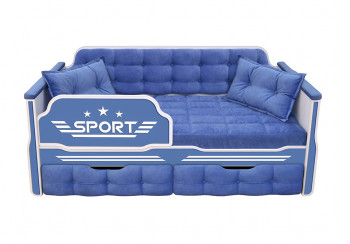 Кровать 170 серии Спорт 2 ящика 85 Синий (подушки) в Вагайцево - vagajcevo.mebel54.com | фото