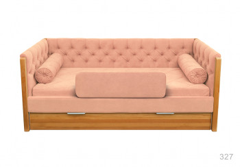 Кровать 180 серии Леди + ящик 15 Бледно-розовый (мягкий бортик/подушка валик) в Вагайцево - vagajcevo.mebel54.com | фото