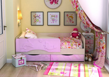Кровать Алиса КР-812 1,6 Белфорд/Розовый металлик в Вагайцево - vagajcevo.mebel54.com | фото