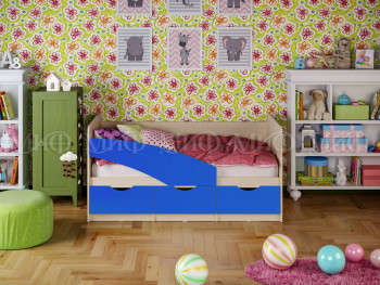 Кровать Бабочки 2,0м (Синий матовый) в Вагайцево - vagajcevo.mebel54.com | фото