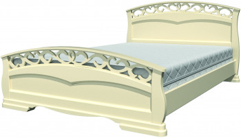 Кровать Грация-1 из массива сосны 1600*2000 Слоновая кость в Вагайцево - vagajcevo.mebel54.com | фото