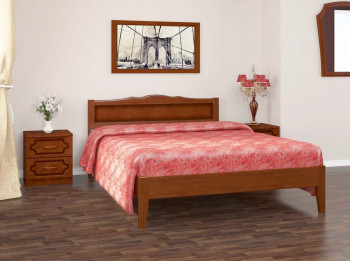 Кровать Карина-7 из массива сосны 1200*2000 Орех в Вагайцево - vagajcevo.mebel54.com | фото