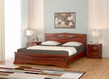 Кровать Карина-7 из массива сосны 1400*2000 Орех в Вагайцево - vagajcevo.mebel54.com | фото