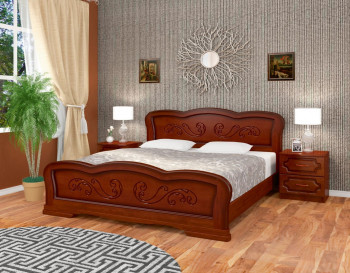 Кровать Карина-8 из массива сосны 1600*2000 Орех в Вагайцево - vagajcevo.mebel54.com | фото