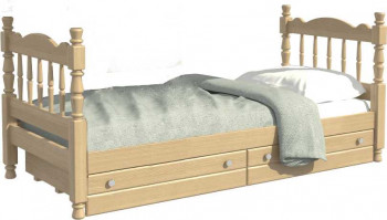 Кровать одинарная Аленка из массива сосны 800*1890 Сосна в Вагайцево - vagajcevo.mebel54.com | фото