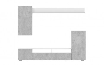 Мебель для гостиной МГС 4 (Белый/Цемент светлый) в Вагайцево - vagajcevo.mebel54.com | фото