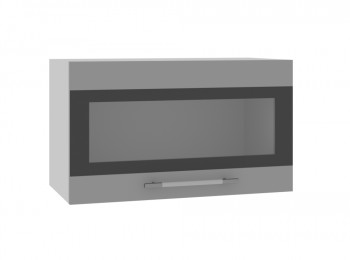 Ройс ПГСФ 600 Шкаф верхний горизонтальный со стеклом с фотопечатью (Графит софт/корпус Серый) в Вагайцево - vagajcevo.mebel54.com | фото
