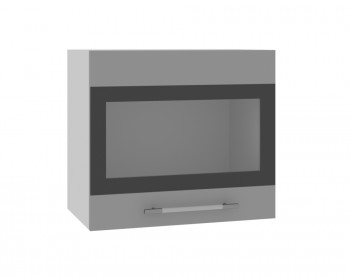 Ройс ВПГСФ 500 Шкаф верхний горизонтальный со стеклом с фотопечатью высокий (Графит софт/корпус Серый) в Вагайцево - vagajcevo.mebel54.com | фото