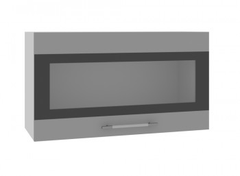 Ройс ВПГСФ 800 Шкаф верхний горизонтальный со стеклом с фотопечатью высокий (Графит софт/корпус Серый) в Вагайцево - vagajcevo.mebel54.com | фото