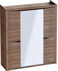 Шкаф четырехдверный Соренто с комплектом полок (3 шт)Дуб стирлинг/Кофе структурный матовый в Вагайцево - vagajcevo.mebel54.com | фото