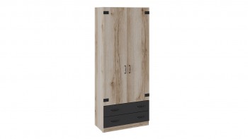 Шкаф для одежды комбинированный «Окланд» (Фон Черный/Дуб Делано) в Вагайцево - vagajcevo.mebel54.com | фото