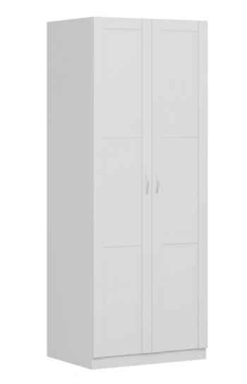 Шкаф двухдверный Пегас сборный белый в Вагайцево - vagajcevo.mebel54.com | фото