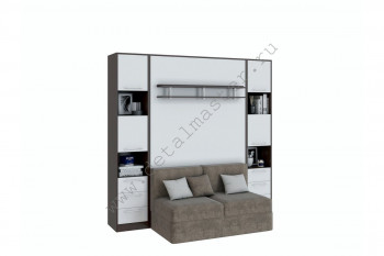 Шкаф-кровать с диваном БЕЛА с полкой ножкой в Вагайцево - vagajcevo.mebel54.com | фото