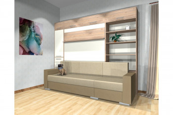 Шкаф-кровать с диваном Каролина в Вагайцево - vagajcevo.mebel54.com | фото