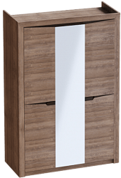 Шкаф трехдверный Соренто Дуб стирлинг/Кофе структурный матовый в Вагайцево - vagajcevo.mebel54.com | фото