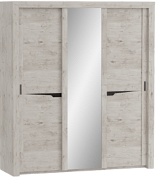 Шкаф трехдверный Соренто с раздвижными дверями Дуб бонифаций/Кофе структурный матовый в Вагайцево - vagajcevo.mebel54.com | фото
