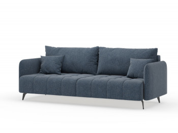 Валериан диван трёхместный прямой Синий, ткань RICO FLEX 101 в Вагайцево - vagajcevo.mebel54.com | фото